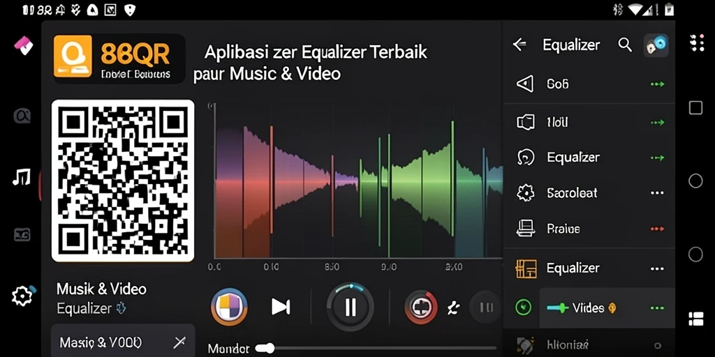 Antarmuka 8QR yang intuitif dan fungsi equalizer efektif