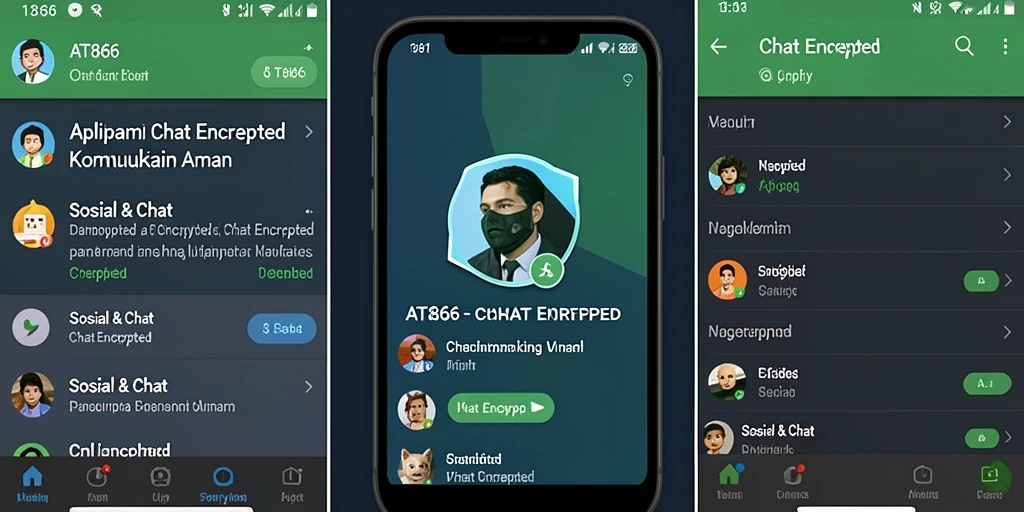 Tampilan antarmuka utama AT866 dengan fitur Chat Encrypted.