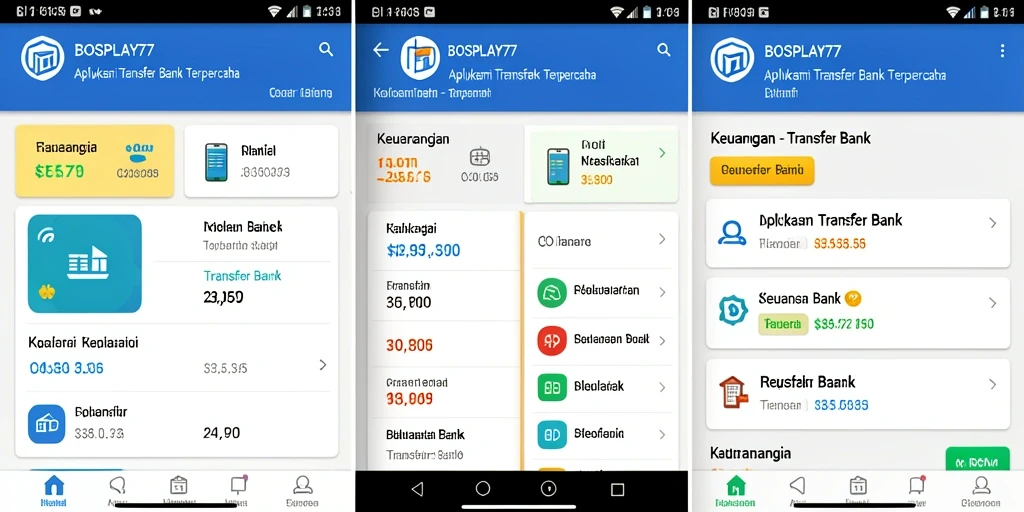 Antarmuka aplikasi BOSPLAY77 yang sederhana dan efisien untuk Transfer Bank.