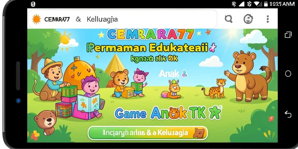Antarmuka menarik dan edukatif dari CEMARA77 untuk anak-anak.