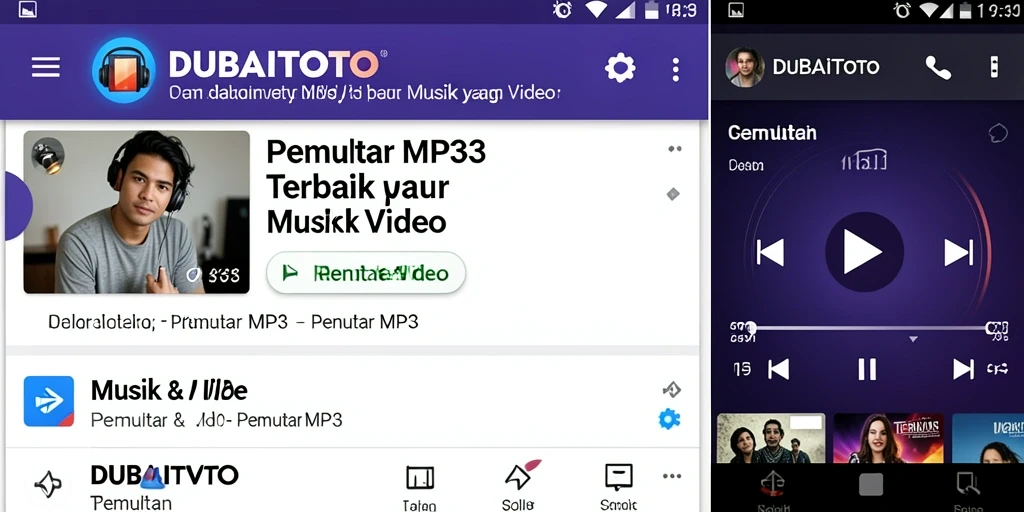 Tampilan antarmuka DUBAITOTO yang sederhana dan elegan untuk Pemutar MP3.