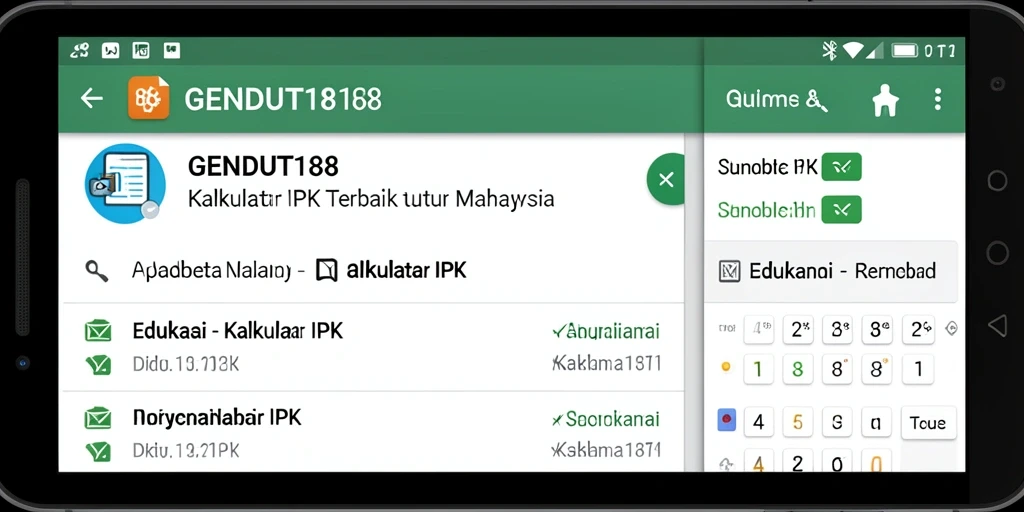 Antarmuka GENDUT188 menunjukkan fungsi Kalkulator IPK yang mudah digunakan.