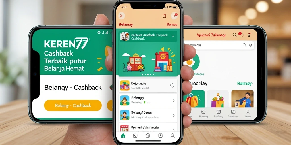 Antarmuka aplikasi KEREN77 yang menarik dan mudah digunakan untuk Cashback.