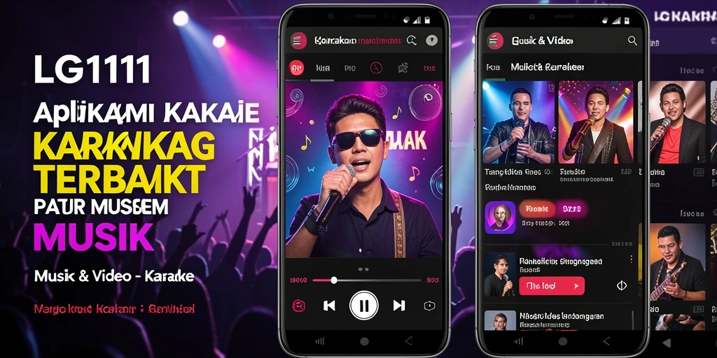 Antarmuka aplikasi Karaoke LG111 yang menarik dan mudah digunakan.