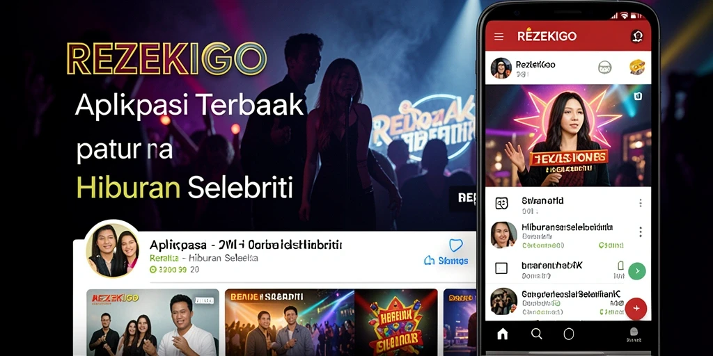 Tampilan antarmuka aplikasi REZEKIGO dengan informasi hiburan selebriti.