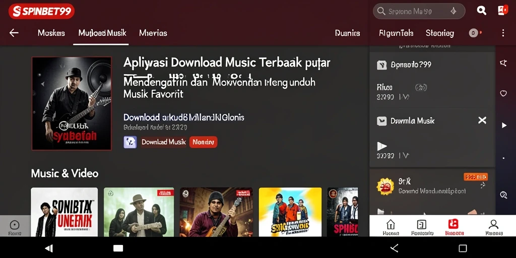 Tampilan antarmuka SPINBET99 untuk Download Musik yang mudah digunakan.