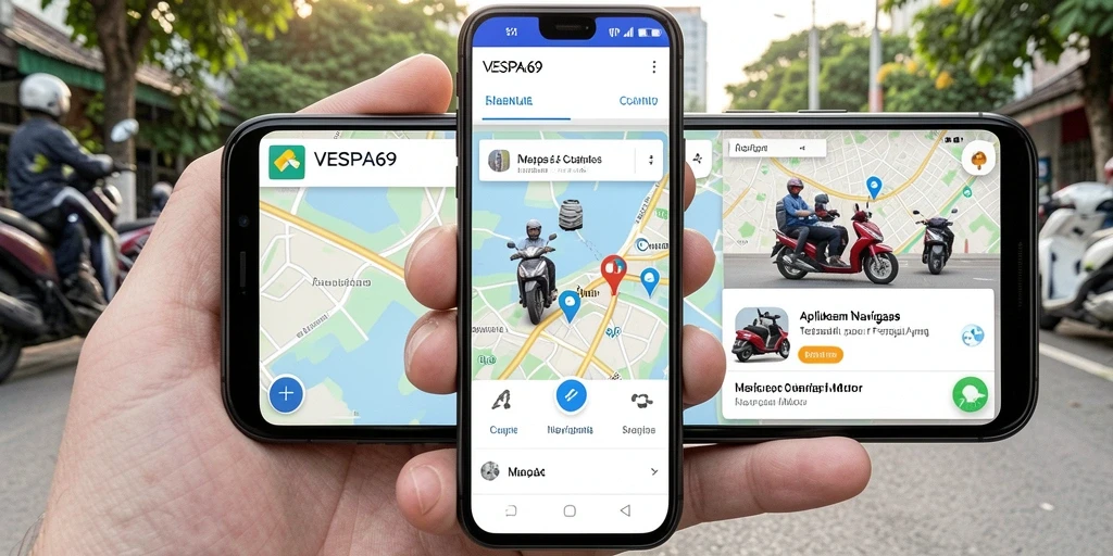 Antarmuka pengguna VESPA69 yang sederhana dan menarik untuk Navigasi Motor.