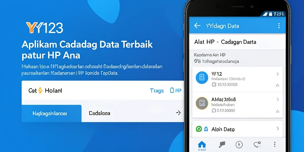 Tampilan antarmuka aplikasi YY123 untuk cadangan data.