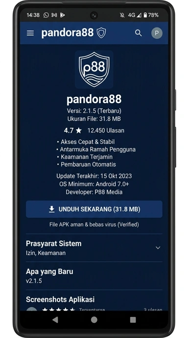 Pandora88: Panduan Unduh dan Instal APK Terbaru